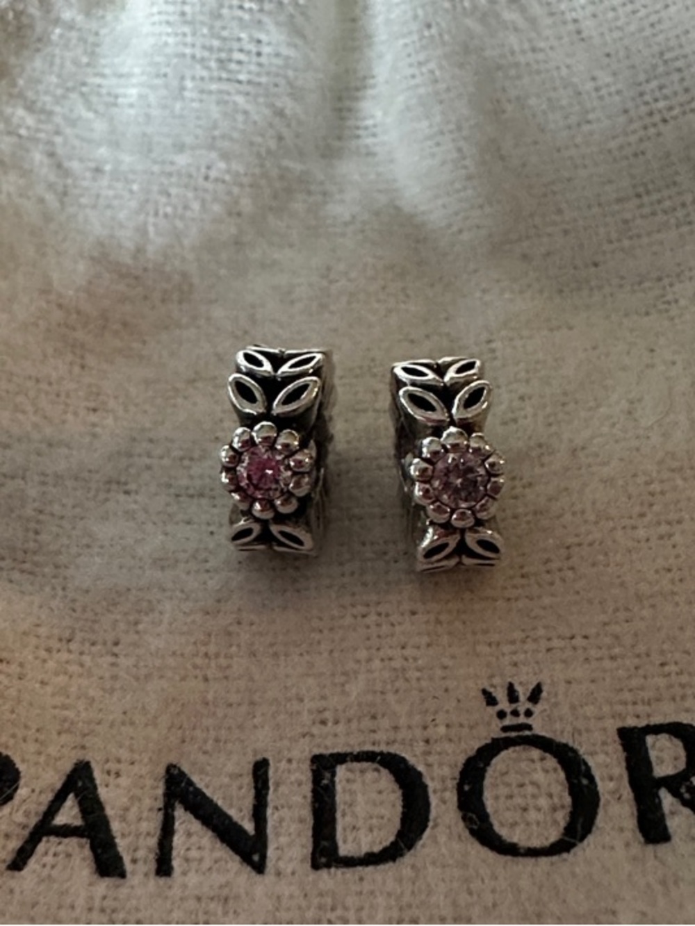 Pandora "Twice as Nice" spacer charm clear CZ